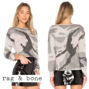 BEAUTIFUL CAMO CASHMERE RAG & BONE SWEATER